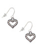Black Nickel Plated AB Crystal Open Heart French Earrings