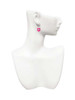 Hot Pink Enamel Lock with Clear Crystals French Earrings