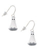 3-D White Ghost with Black Crystals French Earrings