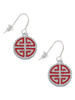 Red Chinese Blessing French Earrings
