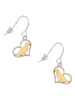 Two Tone Labrador Silhouette Heart French Earrings