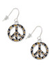 Large Brown Cheetah Print Peace Sign French Earrings