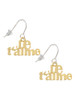 Large Gold Tone Je T'aime French Earrings