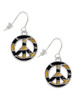 Large Brown Tiger Print Peace Sign French Earrings