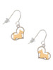 Two Tone Scottie Dog Silhouette Heart French Earrings