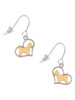 Two Tone Westie Silhouette Heart French Earrings