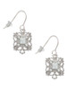 Square AB Crystal with Filigree French Earrings