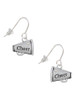 Cheer Megaphone with AB Crystal - 2 Sided French Earrings