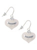 Precious White Heart with Baby Feet French Earrings
