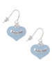 Baby Boy Blue Heart with Baby Feet French Earrings