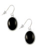 Small Black Acrylic Oval French Earrings