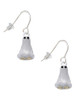 3-D Ghost with Black Crystals French Earrings