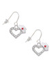 Small Crystal Heart with Nurse Hat French Earrings