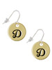Large Gold Tone Disc Letter - D - 3/4'' French Earrings