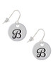 Large Script Letter - B - 3/4'' Disc - French Earrings