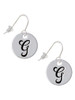 Large Script Letter - G - 3/4'' Disc - French Earrings