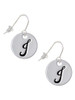 Large Script Letter - J - 3/4'' Disc - French Earrings