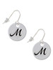 Large Script Letter - M - 3/4'' Disc - French Earrings