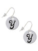Large Script Letter - Y - 3/4'' Disc - French Earrings