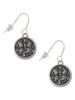 Antiqued Round Seal - Butterfly French Earrings