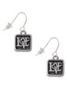 Antiqued Square Seal - Love with Heart French Earrings