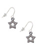Open Black Star with Clear AB Crystals French Earrings