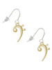 Bass Gold Tone Clef French Earrings