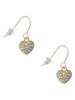 Small Gold Tone Heart with Clear AB Crystals French Earrings