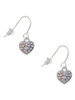 Small Heart with Clear AB Crystals French Earrings