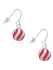 3-D Red and Striped Ornament French Earrings