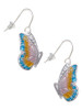 Large Translucent Pastel Flying Butterfly French Earrings