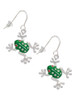 Green Frog with Crystals French Earrings