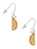 3-D Enamel Orange Slice French Earrings