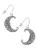 Large Swirl Man in Moon French Earrings