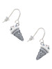 3-D Resin Vanilla Ice Cream Cone with Crystals French Earrings