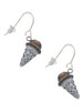 3-D Resin Chocolate Ice Cream Cone with Crystals French Earrings