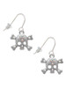 Skull with 3 AB Crystals French Earrings