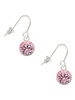10mm Light Pink Crystal Drop French Earrings