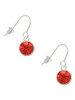 10mm Red Crystal Drop French Earrings