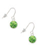 10mm Lime Green Crystal Drop French Earrings