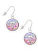 Domed Multi Color DA French Earrings