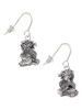 Dragon with AB Crystal Eyes & Clear Ball French Earrings