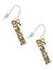 Gold Tone Script ''Dream'' with Clear Crystals French Earrings
