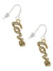 Gold Tone Script ''Love'' with Clear Crystals French Earrings
