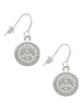 Disc with Crystal Peace Sign French Earrings