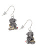 Dragon with Gold Tone Scales and Red Crystals French Earrings