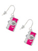 Pink Camera French Earrings