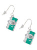 Teal Camera French Earrings