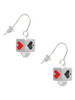 Card Suits Square Spinner French Earrings