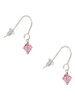 Pink - 6mm Crystal Bicone French Earrings
